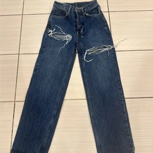 Ksubi Dark Blue Wide Leg Denim Jeans. Pre Owned. Size 25